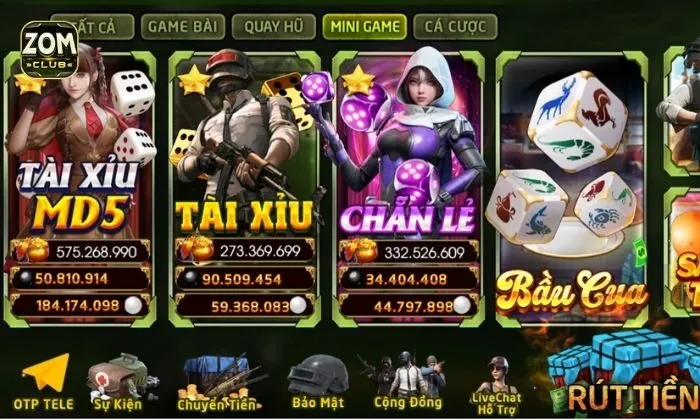 tải Zomclub Cổng game được biết đến với giao diện bắt mắt